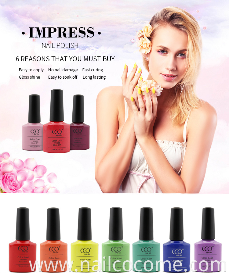 CCO Hot Sale Wholesale Natural CCO Mini 7.3ml Soak Off Nail Polish Colors